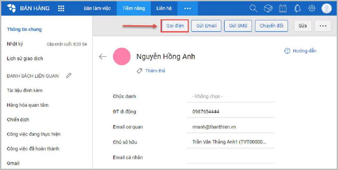 Tích hợp email, tổng đài điện thoại VoIP, SMS brandname chăm sóc khách hàng